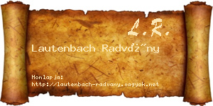 Lautenbach Radvány névjegykártya